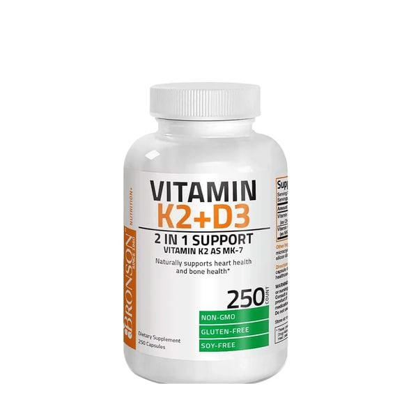 Bronson Vitamin K2 MK-7 + Vitamin D3  | 250 Viên