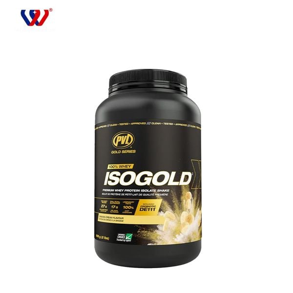 Sữa tăng cơ bắp PVL Iso Gold - Premium Whey Protein, chứa lợi khuẩn Probiotic 2lbs