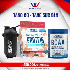 Combo Clear Whey 875gr + BCAA Amino Hydrate 450g + Bình Lắc Applied