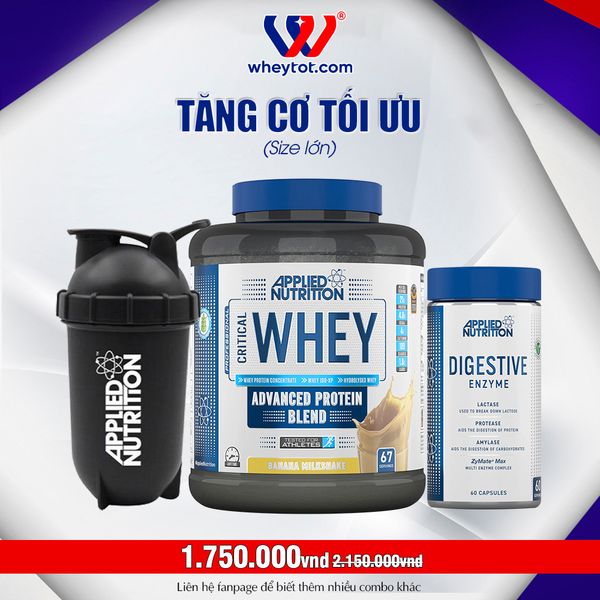 Combo Critical Whey 2kg + Digestive Enzyme + Bình Lắc Applied