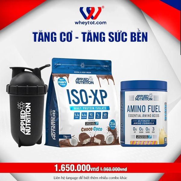 Combo Iso XP 1kg + EAA Amino Fuel 390gr + Bình Lắc Applied