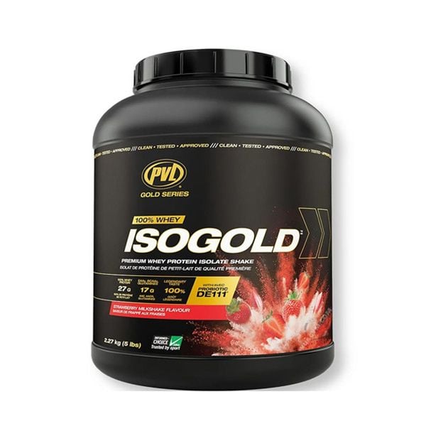 PVL Iso Gold - Premium Whey Protein With Probiotic 5Lbs (2.27KG | 71 Servings)