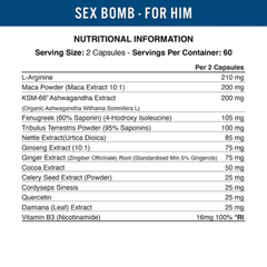 Applied Nutrition Sex Bomb For Him 120 Viên (60 Servings)