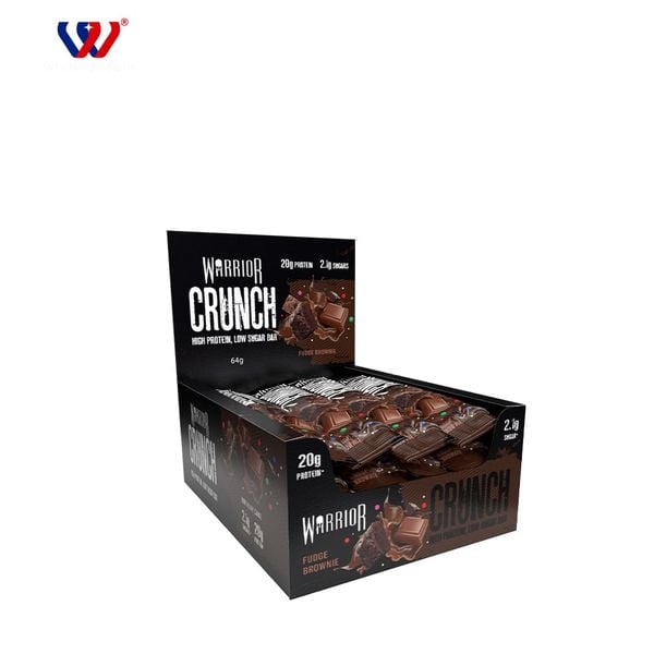 Bánh Protein Bar Warrior Crunch High Protein, Low Sugar Bar 1 Hộp 12 Thanh