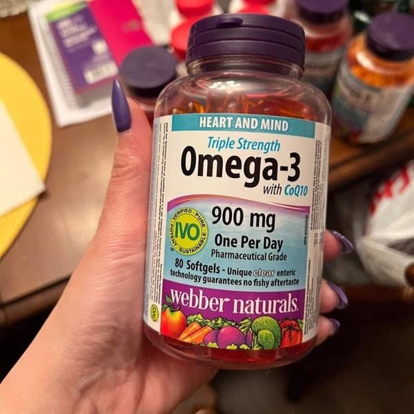 Dầu Cá Webber Naturals Triple Strength Omega3 CoQ10 900mg 80 viên