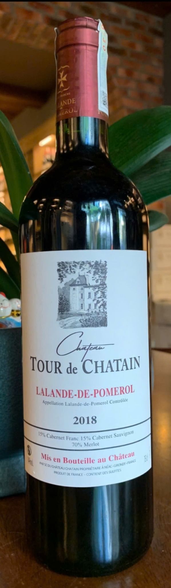 TOUR de CHATAIN  Lalande-de-P0MEROL 14% PHÁP