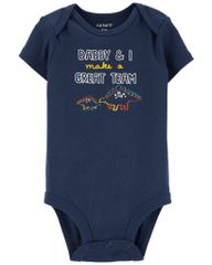 Bodysuit Liền Quần Bé Trai Xanh Đậm Hình Khủng Long Carter's 0-24M