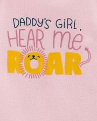 Bodysuit Liền Quần Bé Gái Màu Hồng Hình Chữ Roar Carter's 0-24M