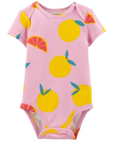 Bodysuit Liền Quần Bé Gái Màu Tím Hình Trái Cây Carter's 0-24M