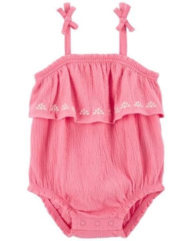 Bodysuit 2 Dây Liền Quần Bé Gái Màu Hồng Carter's 0-24M