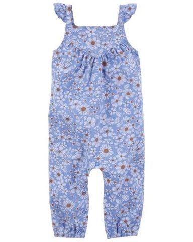 Bodysuit Liền Quần Dài Bé Gái Màu Xanh Dương Hình Hoa Carter's 0-24M