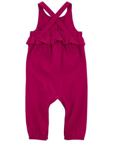 Bodysuit Liền Quần Dài Bé Gái Màu Hồng Sen Nhấn Bèo Carter's 0-24M