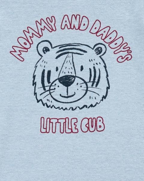 Bodysuit Liền Quần Bé Trai Màu Xanh Chữ Mommy And Daddy Carter's 0-24M