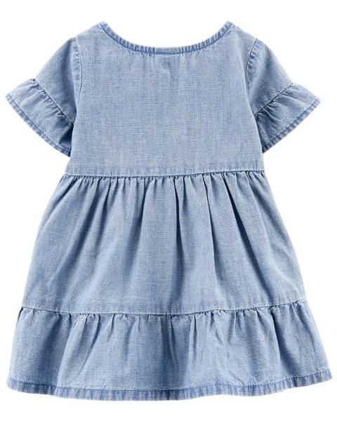 Đầm Jean Bé Gái Màu Xanh Nhạt Carter's 0-24M