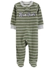 Bodysuit Liền Quần Dài Bé Trai Màu Xanh Rêu Kẻ Ngang Carter's 0-24M