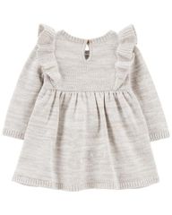 Đầm Bé Gái Nhấn Bèo Màu Xám Carter's 0-24M