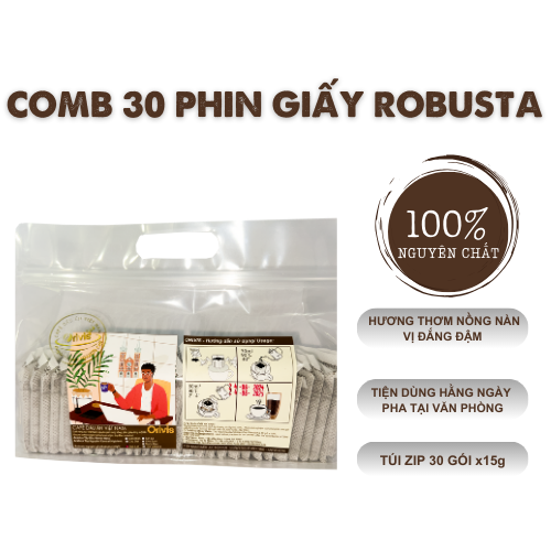  Cà Phê Robusta Túi 30 Phin Giấy 