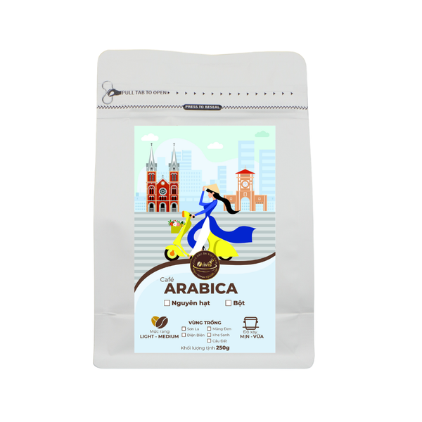  Cà Phê Arabica Gói 250g Hạt Rang Mộc 