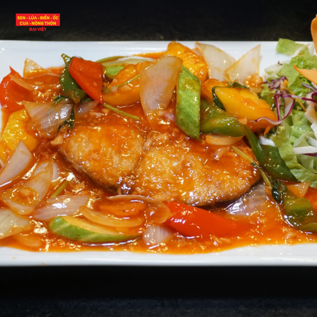  Pan-fried Mackerel With Sweet And Sour Sauce - Cá Thu Chiên Sốt Chua Ngọt 