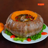  Stewed Silkie In A Pumpkin - Gà Đen hầm bí đỏ 