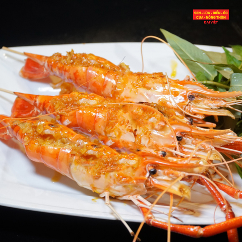  Tôm Càng Xanh Nướng Bơ Tỏi (Giá tính theo phần 300 gram) - Grilled Giant River Prawn With Garlic & Butter 