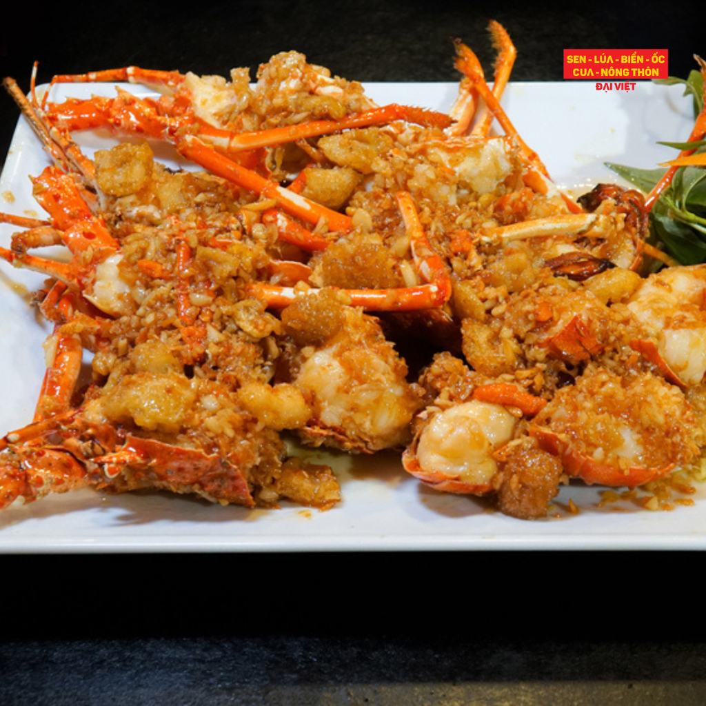  Stir-fried Long-legged Spiny Lobster With Garlic Butter - Tôm hùm đỏ thiên nhiên cháy bơ tỏi (con 250gram) 