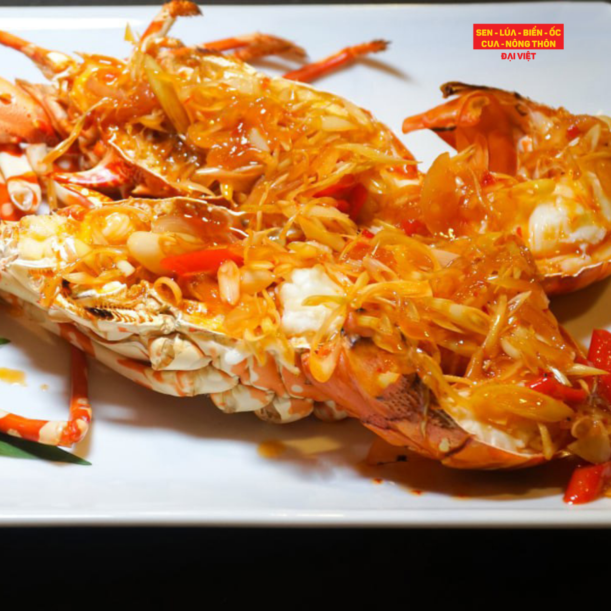  Pan-fried Scalloped Spiny Lobster With butter, lime and lemongrass- Tôm Hùm Xanh Sốt Bơ Chanh Sả (Giá tính theo 1 con 600 gram) 