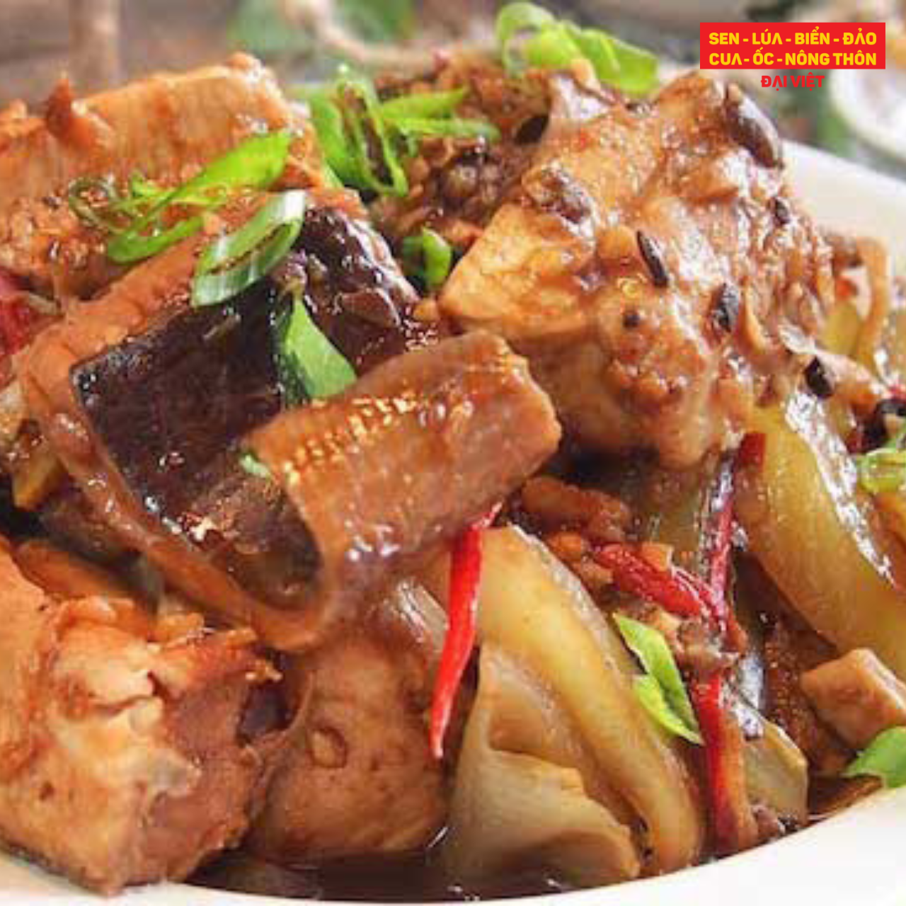  Stir-fried Bluedspotted Ribbontail Ray - Cá đuối sao xanh xào lăn (con 1kg) 