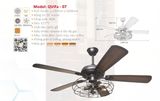  Quạt trần đèn trang trí hiện đại cánh gỗ QVifa 07 