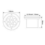  Đèn LED Âm Đất Tròn 7W GSDT7 Gs Lighting 