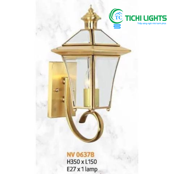  Đèn vách đồng L150 x H350, E27 x 1 lamp NV 0637B 