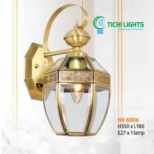  Đèn vách đồng L180 x H350, E27 x 1 lamp NV 6006 