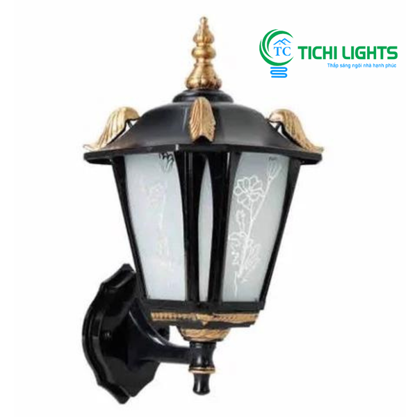  Đèn vách cổng vuông E27, Ø160 x H380 NVT 353A 