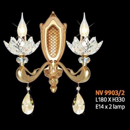  Đèn vách pha lê nến L180 x H330, E14 x 2 lamp NV 9903/2 