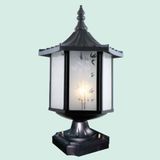  Đèn trụ cổng vuông E27, Ø230 x H380, vỏ đen NVT 351B 