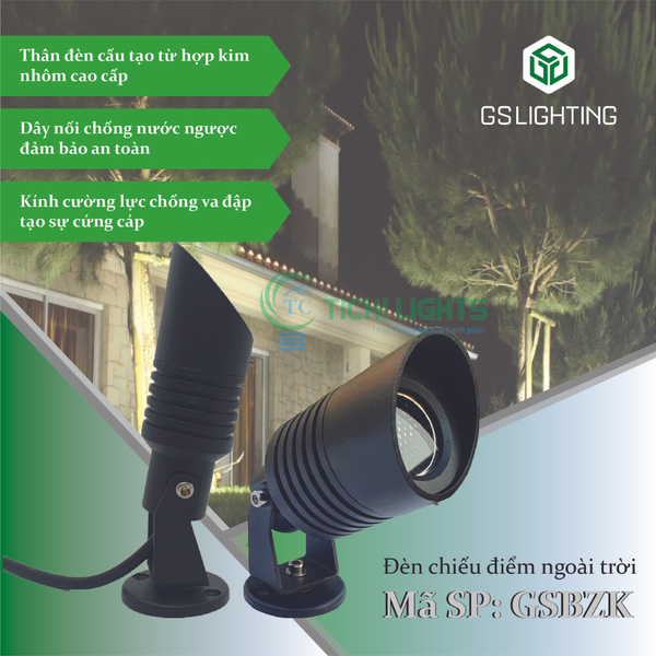  Đèn LED chiếu điểm bazooka công suất 10W GSBZK10 