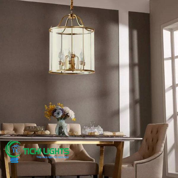  Đèn trang trí thả đồng TD08 W380*H530 