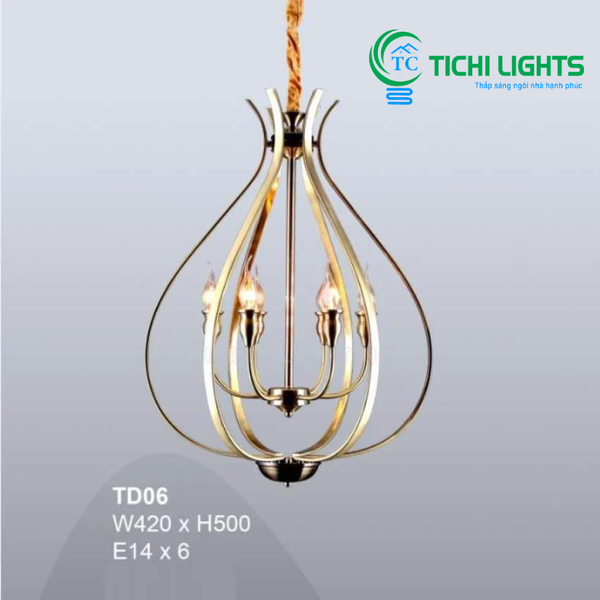  Đèn trang trí thả đồng TD06 W420*H500 