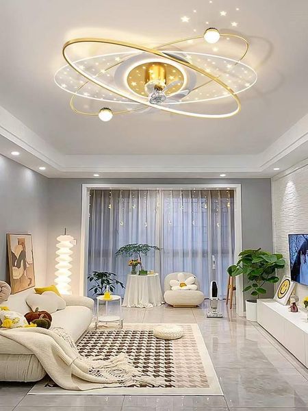  Đèn Quạt Trang Trí Dải Ngân Hà LXR96-Vàng 