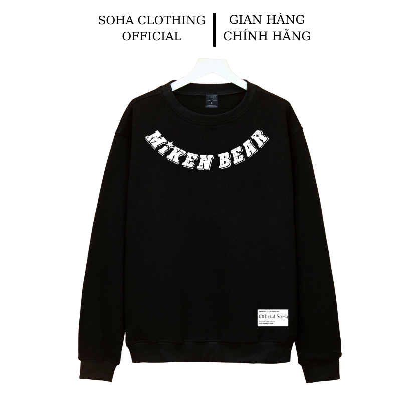  Áo nỉ sweater nam nữ form rộng vải nỉ bông dày dặn phong cách Ulzzang Miken Bear - SoHa Clothing 