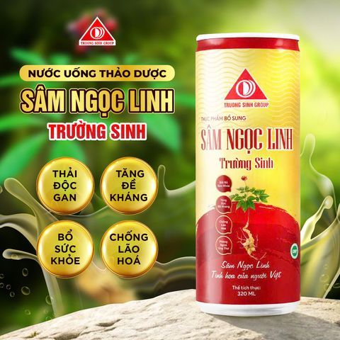Sâm ngọc linh trường sinh đỏ (Thùng 24 lon)