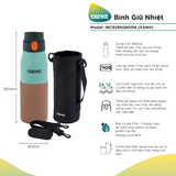 Bình giữ nhiệt CAREZ IBC929SG800N 800ml màu xanh lá