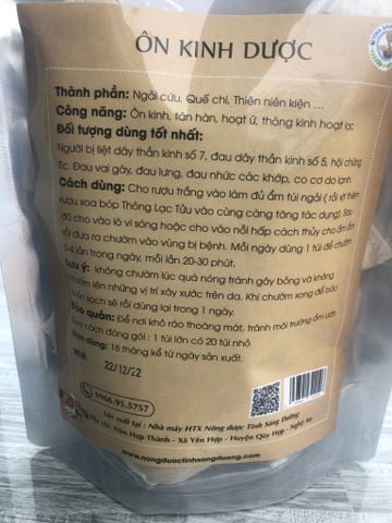 Ôn Kinh Dược túi chườm nóng Tĩnh Sáng Đường giúp thông kinh hoạt lạc