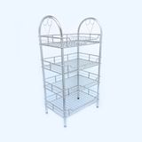  Kệ bếp INOX cao cấp Vòng Cung Hông 3 tầng, kệ úp chén bát đĩa phòng bếp, có kệ gia vị, tặng kèm nút chân 