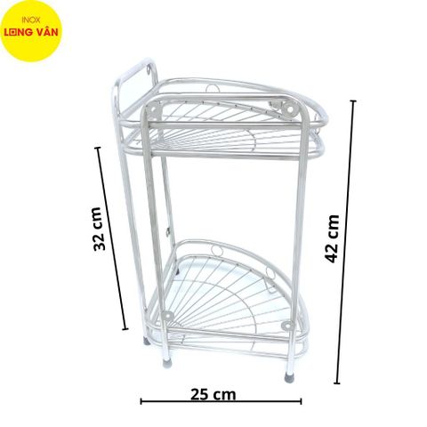  Kệ góc ống nhà bếp INOX 2 tầng 