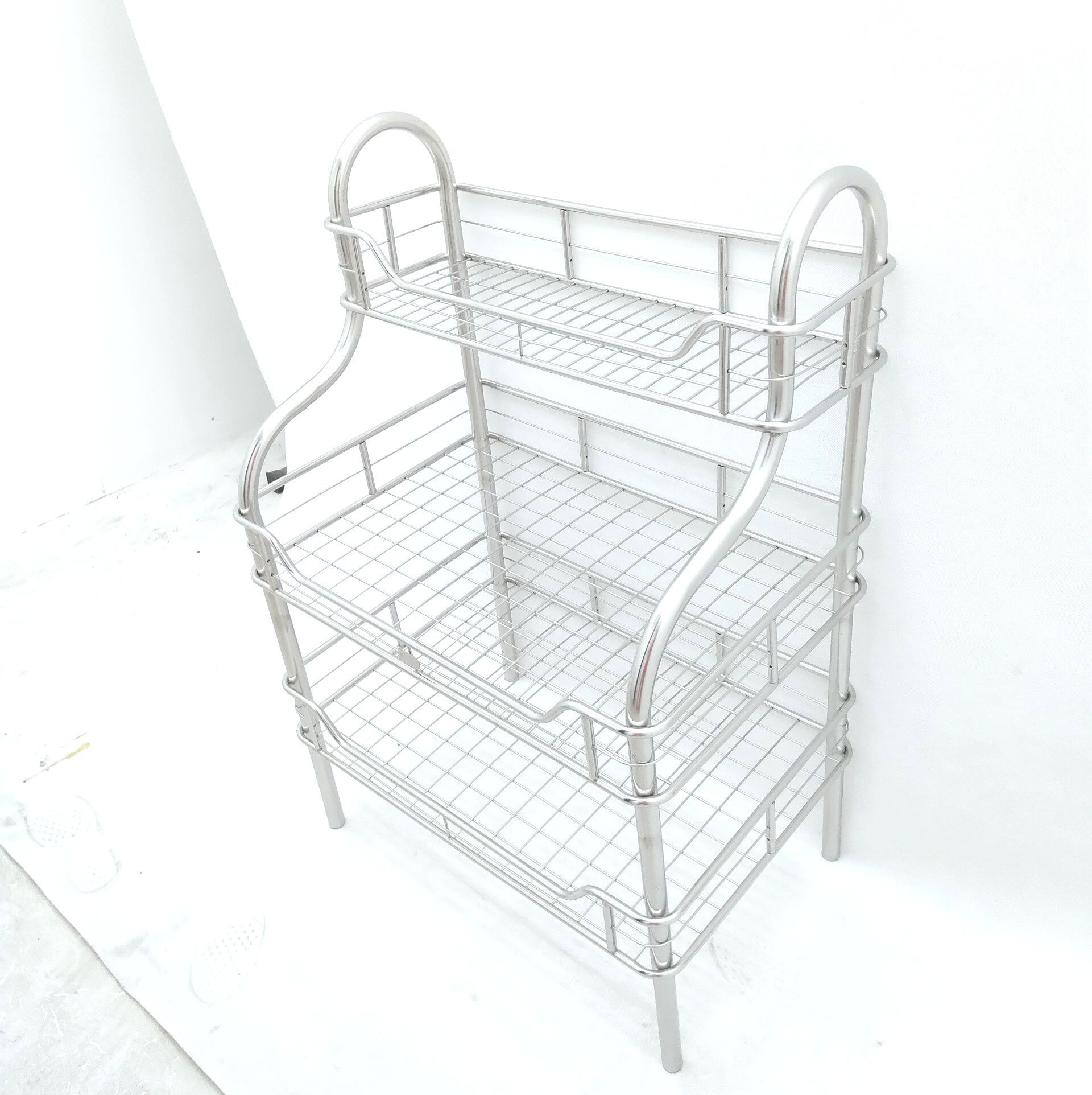  Kệ bếp INOX cao cấp cầu thang cong 2/3/4 tầng, kệ úp chén bát đĩa phòng bếp, có kệ gia vị, tặng kèm nút chân 