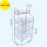  Kệ bếp INOX cao cấp cầu thang cong 3 tầng (40x60cm) kệ úp chén bát đĩa phòng bếp, có kệ gia vị, tặng kèm nút chân 