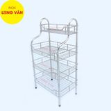  Kệ bếp INOX cao cấp cầu thang cong 2/3/4 tầng, kệ úp chén bát đĩa phòng bếp, có kệ gia vị, tặng kèm nút chân 