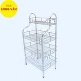  Kệ bếp INOX cao cấp cầu thang cong 3 tầng (40x60cm) kệ úp chén bát đĩa phòng bếp, có kệ gia vị, tặng kèm nút chân 