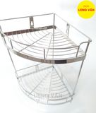  Kệ góc phòng tắm INOX 304 2 tầng cao cấp (20x20x42; 25x25x42) 